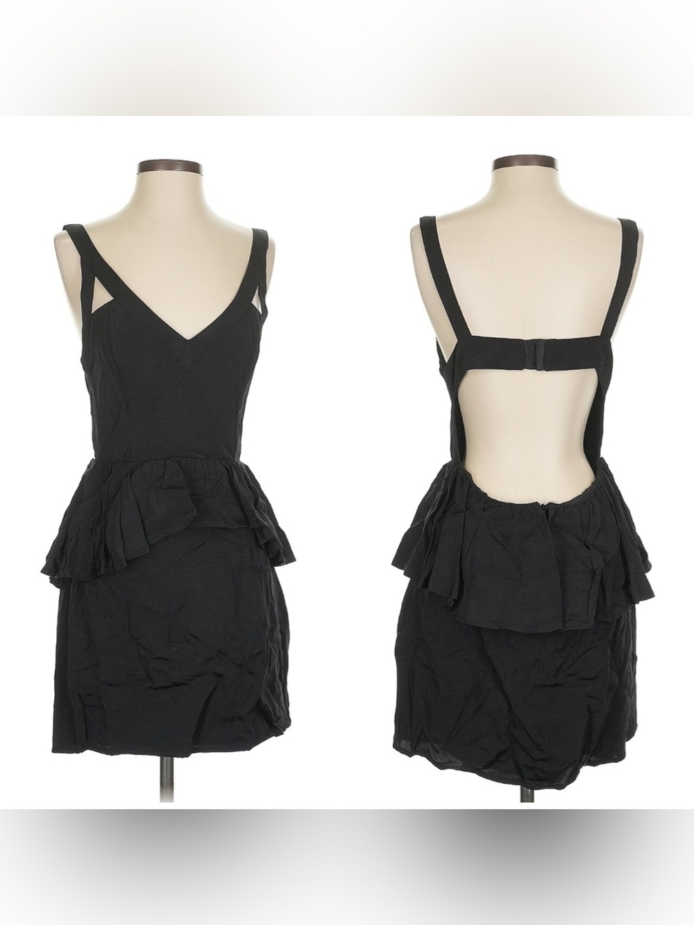 Sexy Black Peplum Mini Dress Size Small Medium, Keepsake, Like New - Picture 11 of 11